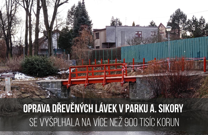Read more about the article Oprava dřevěných lávek v Parku A. Sikory se vyšplhala na více než 900 tisíc korun